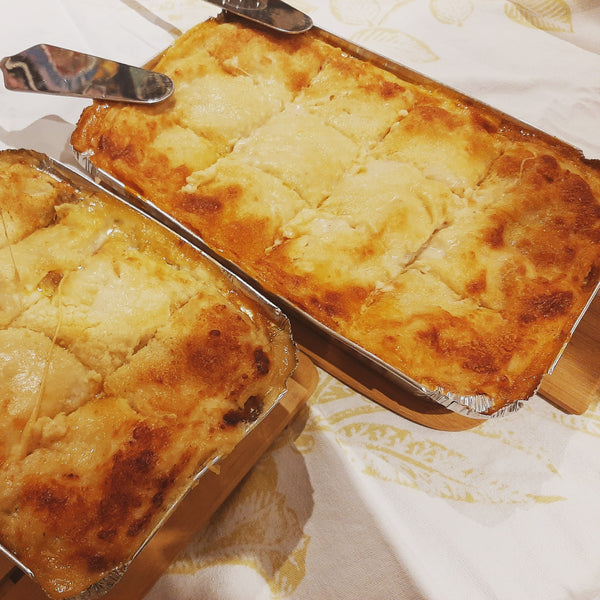 Lasagna de Zuchinis, Berenjenas, Champignones y Alcachofas